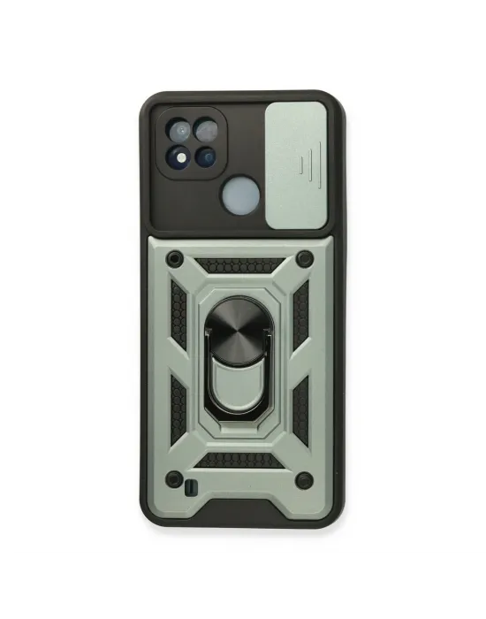Realme C11 2021 Kılıf Pars Lens Yüzüklü Silikon - Yeşil