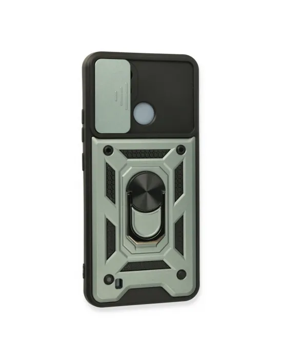 Realme C11 2021 Kılıf Pars Lens Yüzüklü Silikon - Yeşil