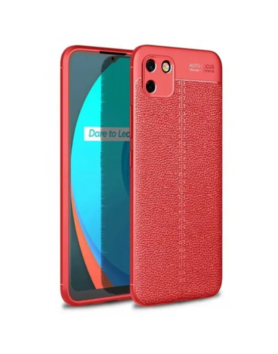Realme C11 Kılıf Auto Focus Kapak - Kırmızı