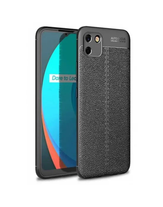 Realme C11 Kılıf Auto Focus Kapak - Siyah