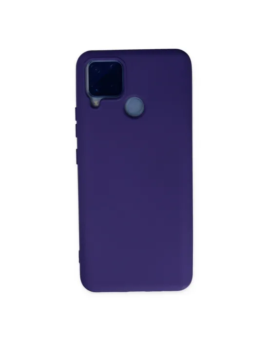 Realme C15 Kılıf Nano İçi Kadife Silikon - Mor