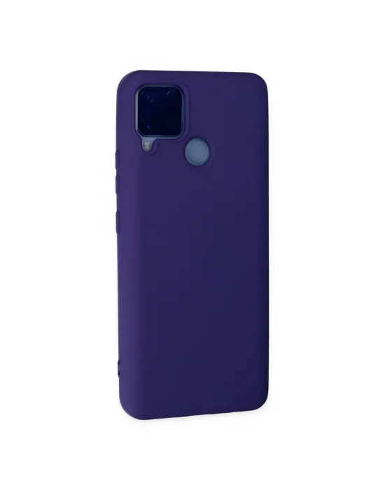 Realme C15 Kılıf Nano İçi Kadife Silikon - Mor