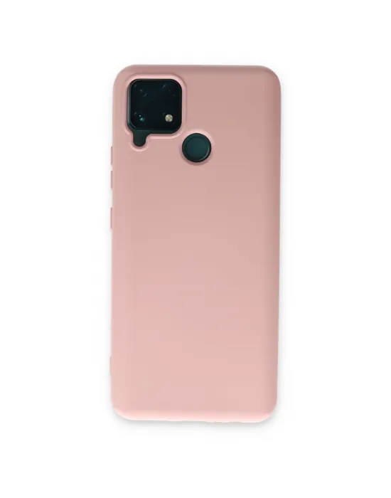 Realme C15 Kılıf Nano İçi Kadife Silikon - Pudra
