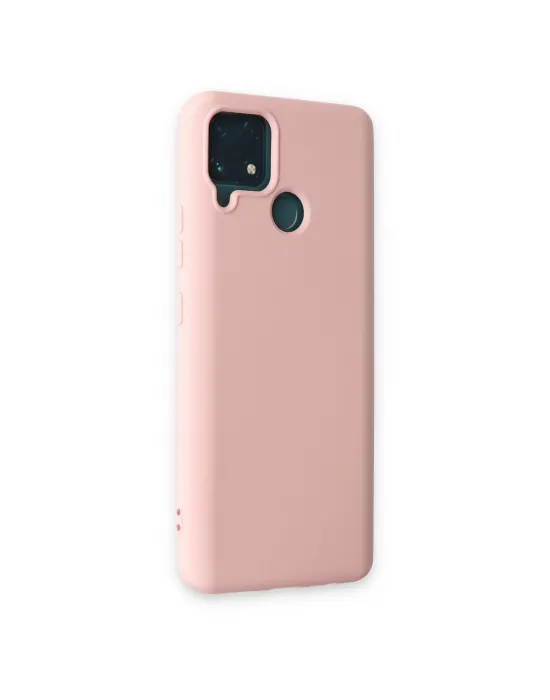 Realme C15 Kılıf Nano İçi Kadife Silikon - Pudra