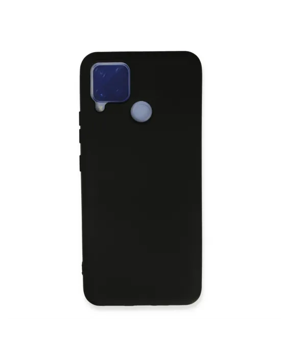 Realme C15 Kılıf Nano İçi Kadife Silikon - Siyah