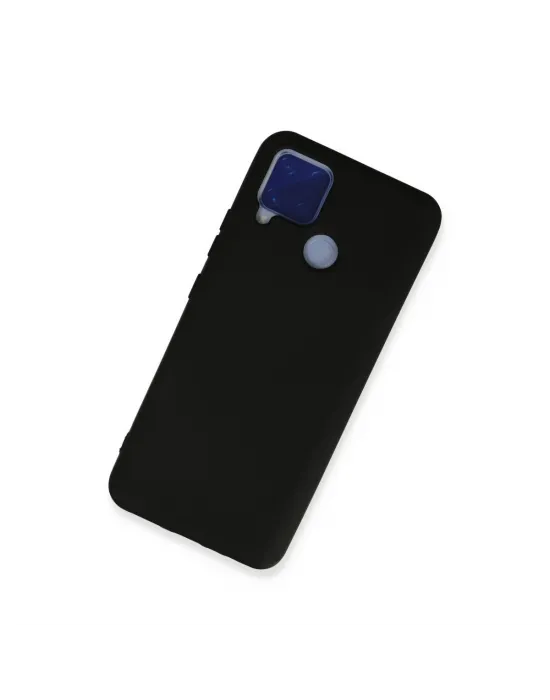 Realme C15 Kılıf Nano İçi Kadife Silikon - Siyah
