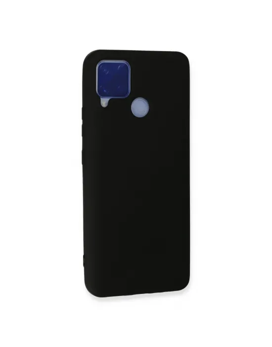 Realme C15 Kılıf Nano İçi Kadife Silikon - Siyah