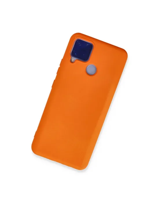 Realme C15 Kılıf Nano İçi Kadife Silikon - Turuncu