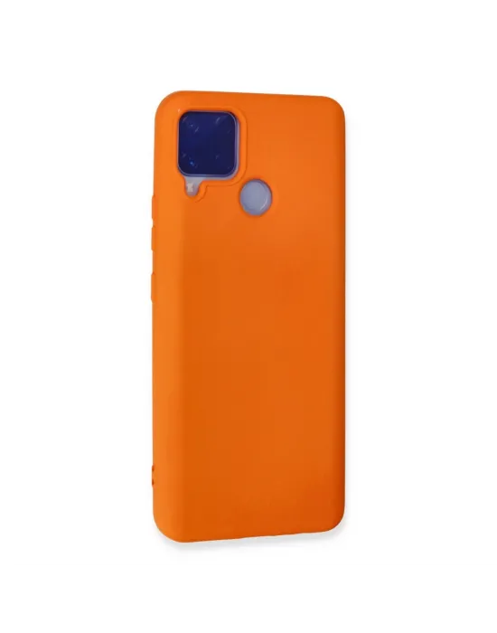 Realme C15 Kılıf Nano İçi Kadife Silikon - Turuncu