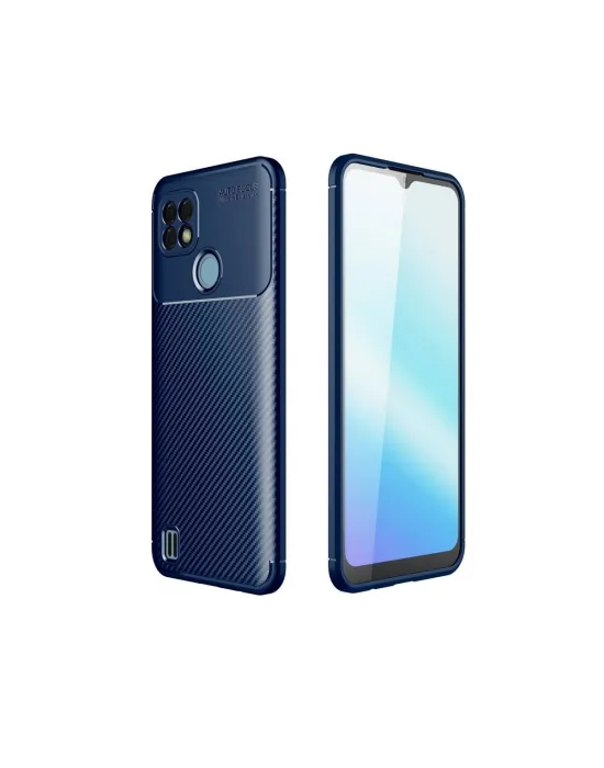 Realme C21 Kılıf Auto Focus Karbon Kapak - Lacivert