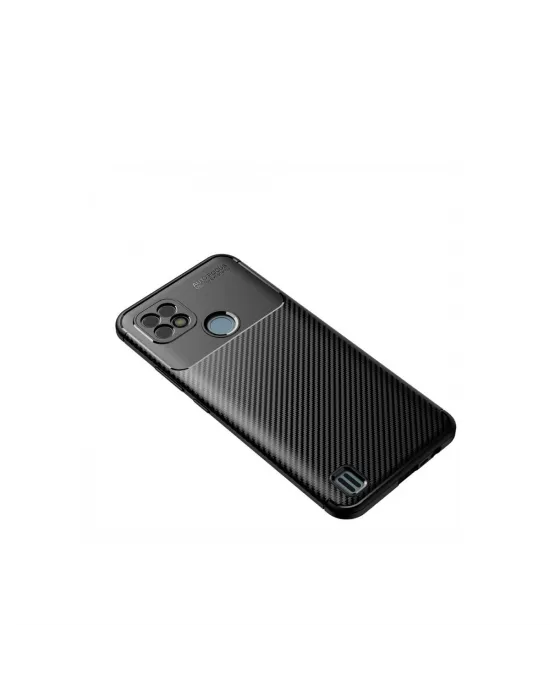 Realme C21 Kılıf Auto Focus Karbon Kapak - Siyah