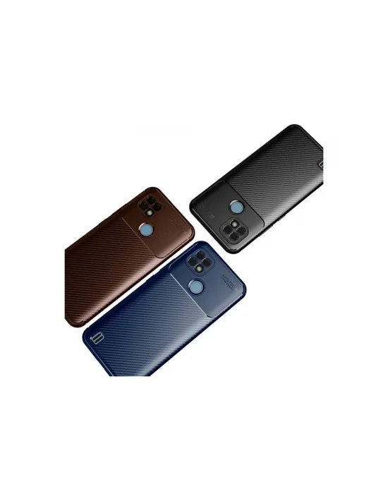 Realme C21 Kılıf Auto Focus Karbon Kapak - Siyah
