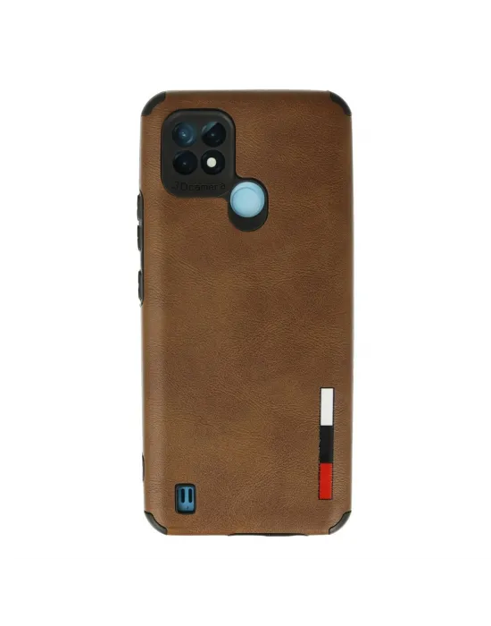 Realme C21 Kılıf Loop Deri Silikon - Kahverengi