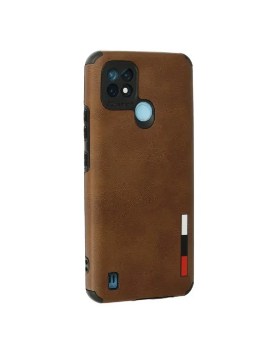Realme C21 Kılıf Loop Deri Silikon - Kahverengi