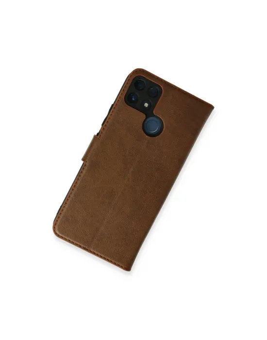 Realme C25 Kılıf Trend S Plus Kapaklı Kılıf - Taba