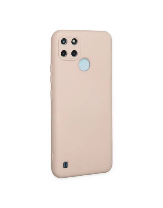 Realme C25y Kılıf Nano İçi Kadife Silikon - Pudra