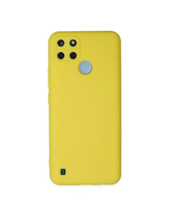 Realme C25y Kılıf Nano İçi Kadife Silikon - Sarı