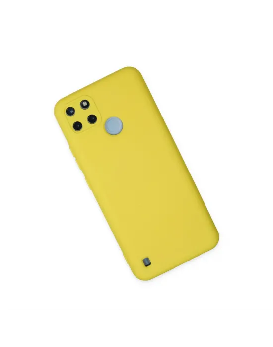 Realme C25y Kılıf Nano İçi Kadife Silikon - Sarı