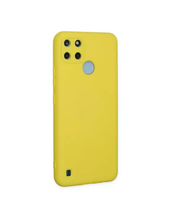Realme C25y Kılıf Nano İçi Kadife Silikon - Sarı