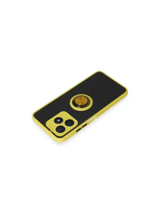 Realme C53 Kılıf Montreal Yüzüklü Silikon Kapak - Sarı