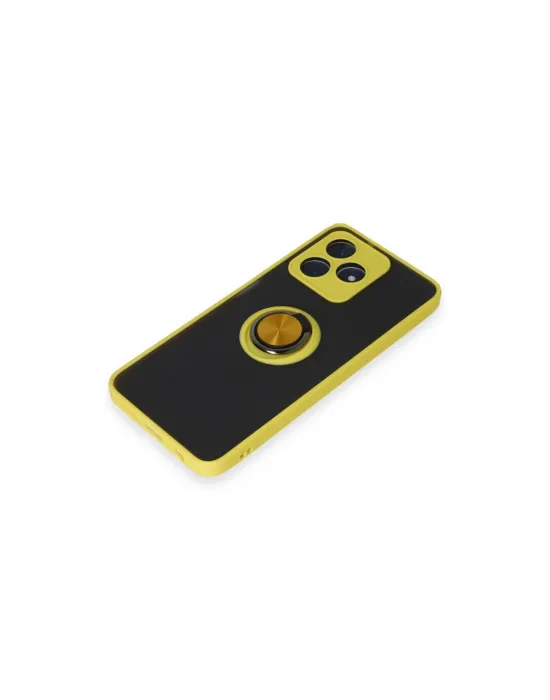 Realme C53 Kılıf Montreal Yüzüklü Silikon Kapak - Sarı