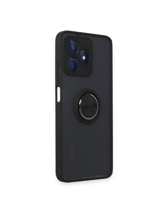 Realme C53 Kılıf Montreal Yüzüklü Silikon Kapak - Siyah