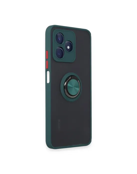 Realme C53 Kılıf Montreal Yüzüklü Silikon Kapak - Yeşil