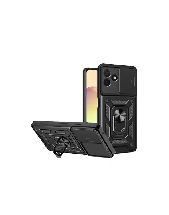 Realme C53 Kılıf Pars Lens Yüzüklü Silikon - Siyah