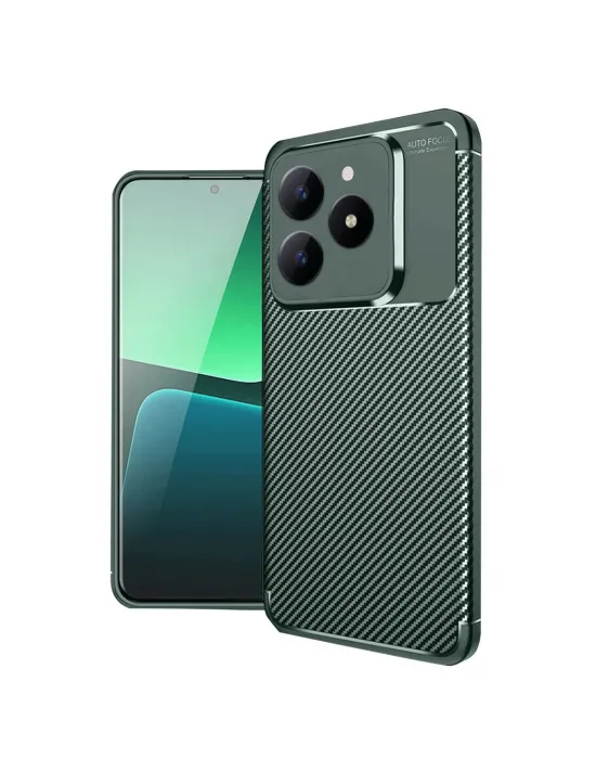 Realme C61 Kılıf Auto Focus Karbon Kapak - Koyu Yeşil