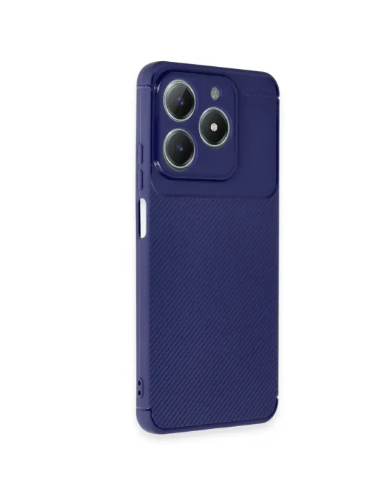 Realme C61 Kılıf Auto Focus Karbon Kapak - Lacivert