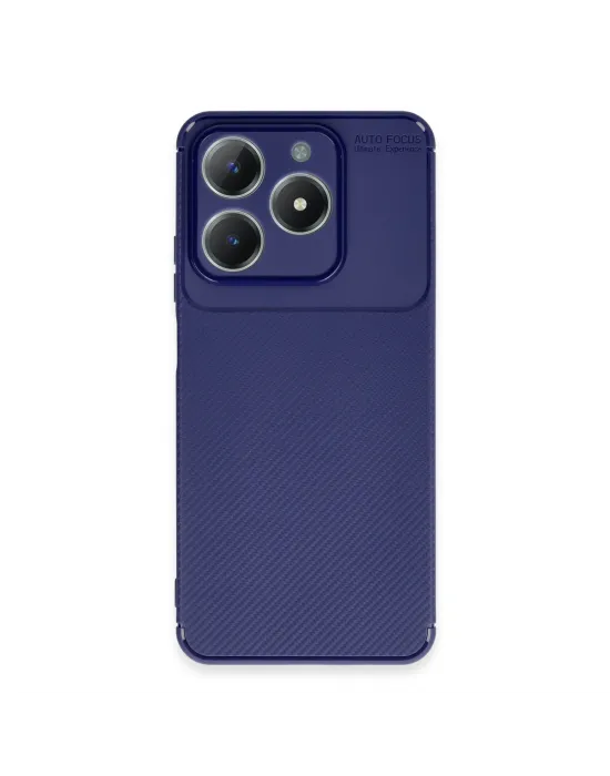 Realme C61 Kılıf Auto Focus Karbon Kapak - Lacivert
