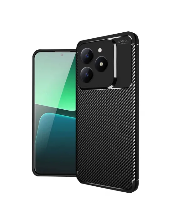 Realme C61 Kılıf Auto Focus Karbon Kapak - Siyah