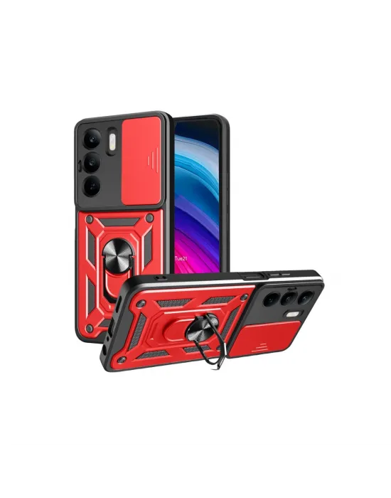 Realme C75 4g Kılıf Pars Lens Yüzüklü Silikon - Kırmızı