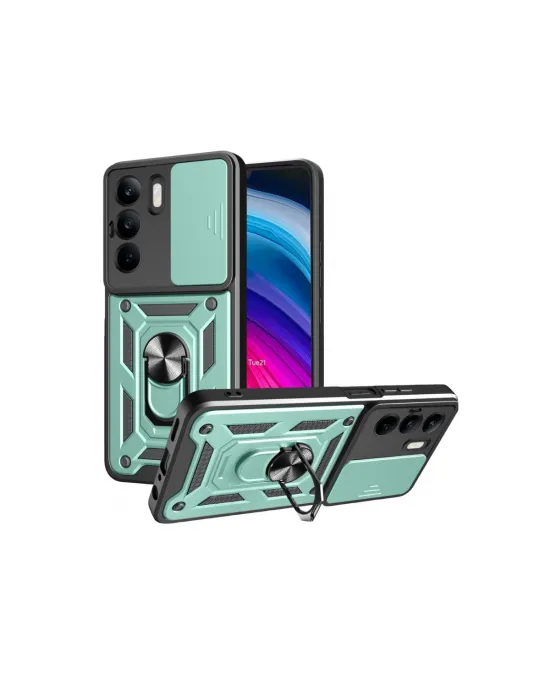 Realme C75 4g Kılıf Pars Lens Yüzüklü Silikon - Yeşil
