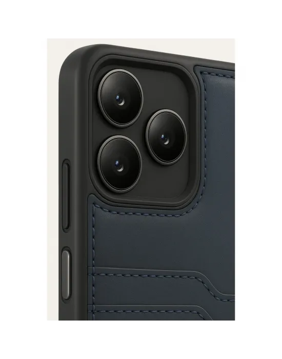 Realme Note 50 4g Kılıf Sara Kartvizitli Deri Kılıf - Lacivert
