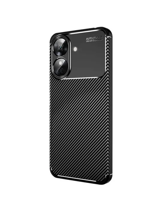 Realme Note 60 Kılıf Auto Focus Karbon Kapak - Siyah