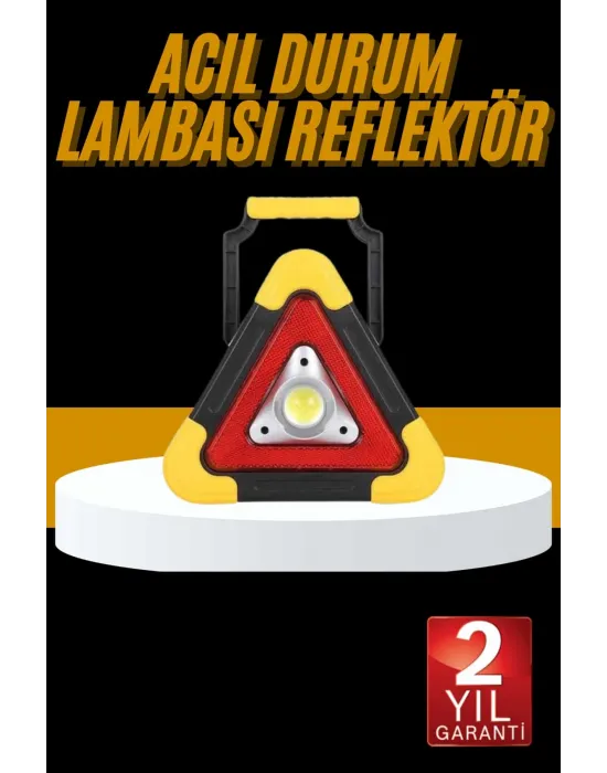 Reflektör Işıklı Ikaz Lambası Şarjlı Çok Fonksiyonlu Işıklı Üçgen Reflektör