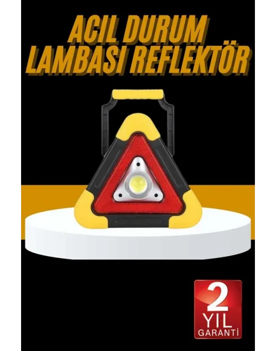 Reflektör Işıklı Ikaz Lambası Şarjlı Çok Fonksiyonlu Işıklı Üçgen Reflektör