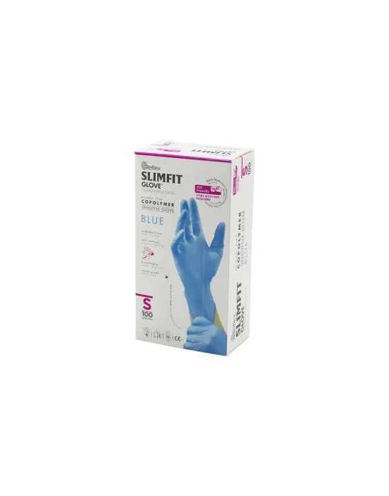 Reflex Slimfit Glove Kod-027 S Mavi Pudrasız Muayene Eldiven 100lü