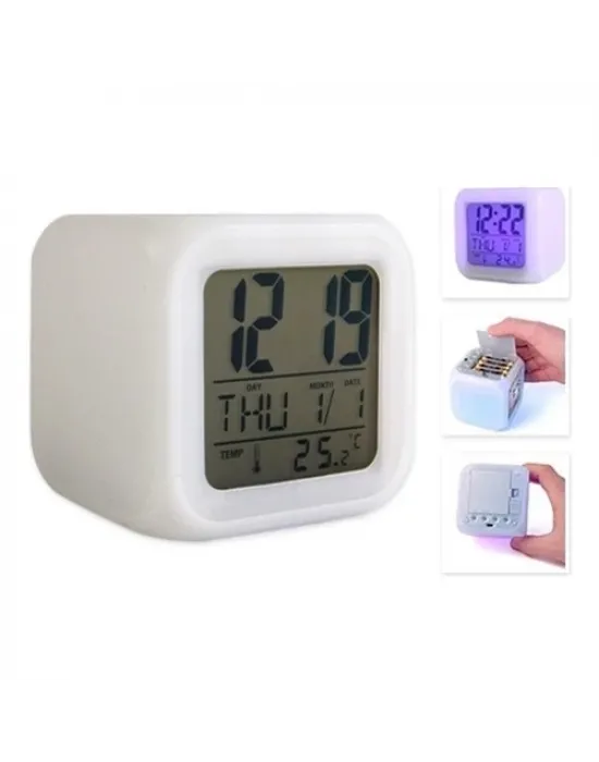 Renk Değiştiren Dijital Alarm Küp Saat