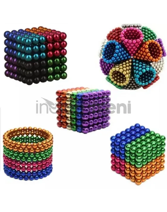 Renkli 216 Mıknatıs Neocube Mıknatıs 5mm Neodyum