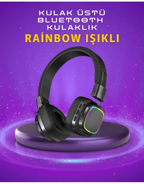 Renkli Işık Efektli Bluetooth 5.3 Müzik Kulaklığı