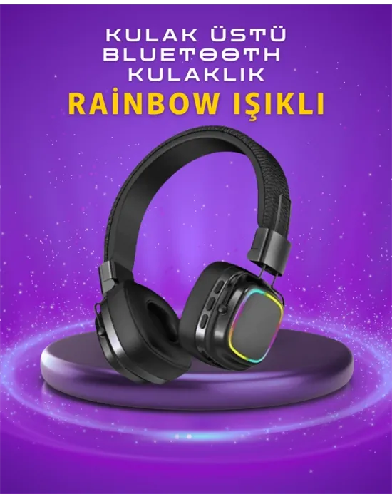 Renkli Işık Efektli Bluetooth 5.3 Müzik Kulaklığı