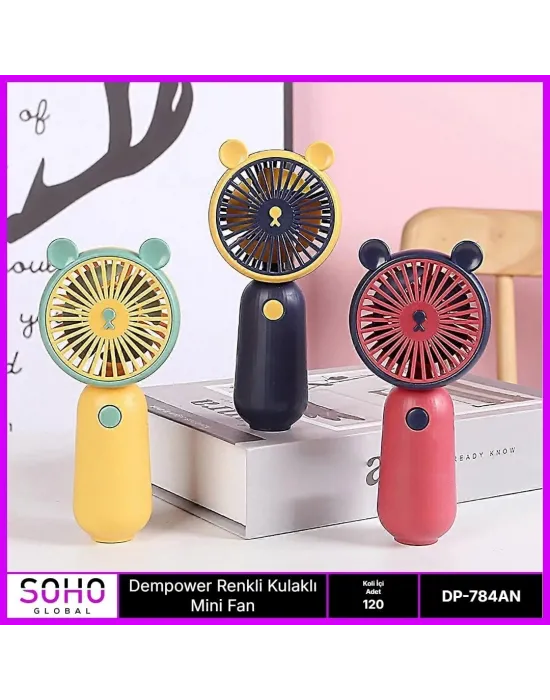 Renkli Kulaklı Mini Fan
