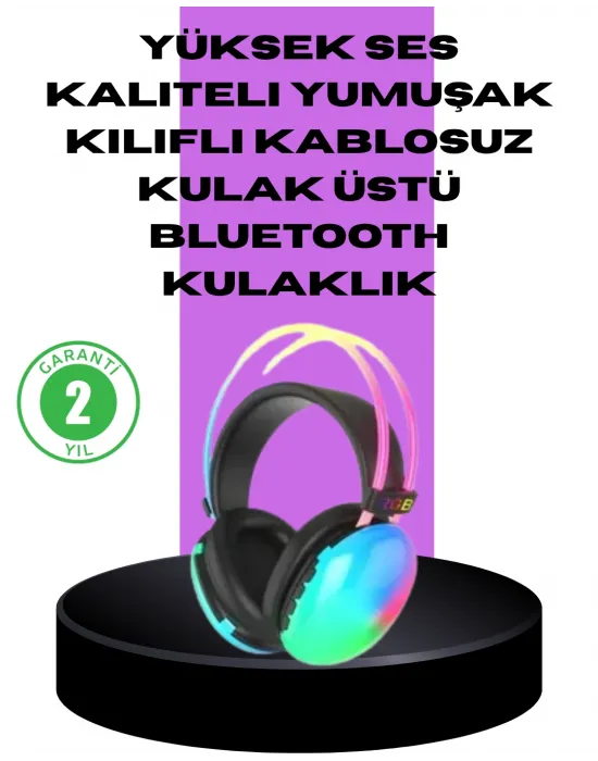 Rgb Aydınlatmalı Kablosuz Bluetooth Oyuncu Kulaklığı