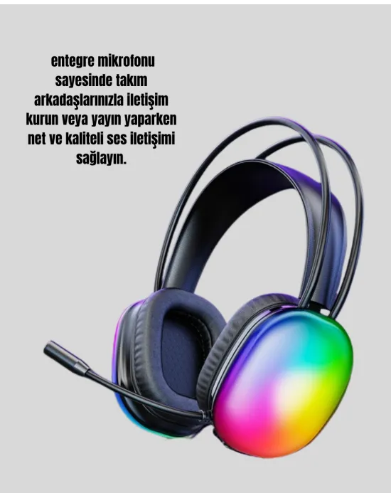 Rgb Aydınlatmalı Kablosuz Bluetooth Oyuncu Kulaklığı