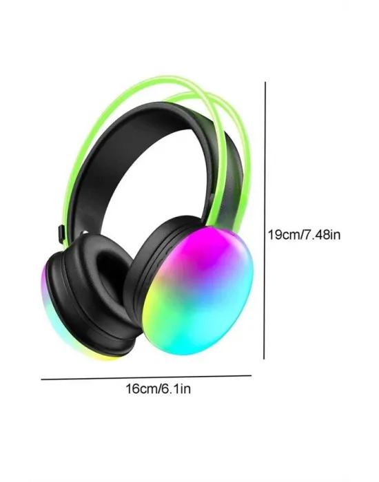 Rgb Işıklı Yüksek Ses Kaliteli Kablosuz Kulak Üstü Bluetooth Kulaklık