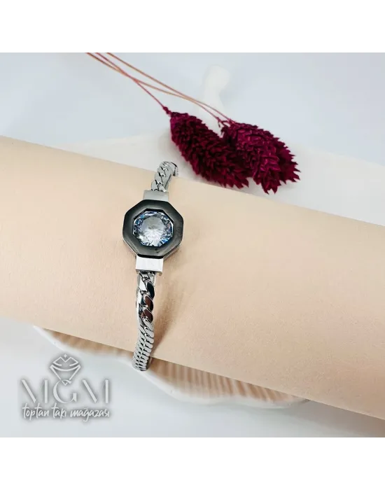 Rodyum Çelik Bileklikler 16+5 Cm Uzatma Payı - Kbl0093