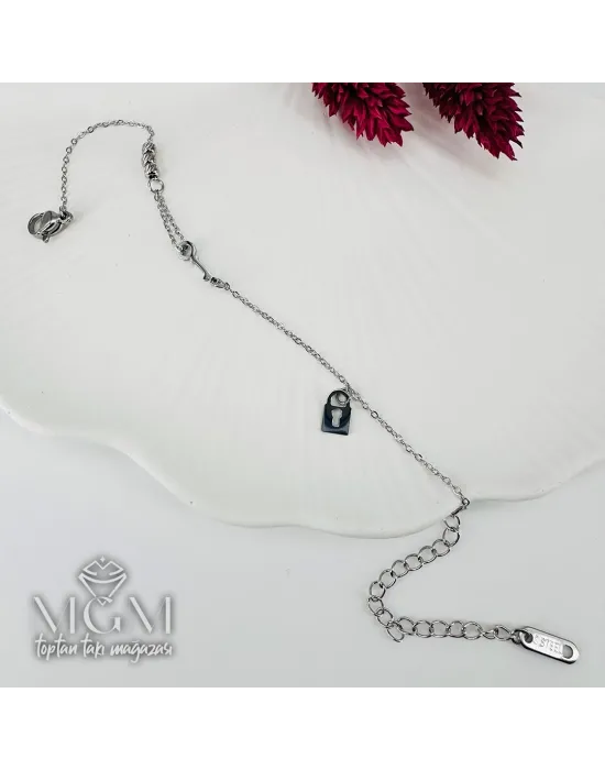 Rodyum Çelik Bileklikler 16+5 Cm Uzatma Payı - Kbl0107