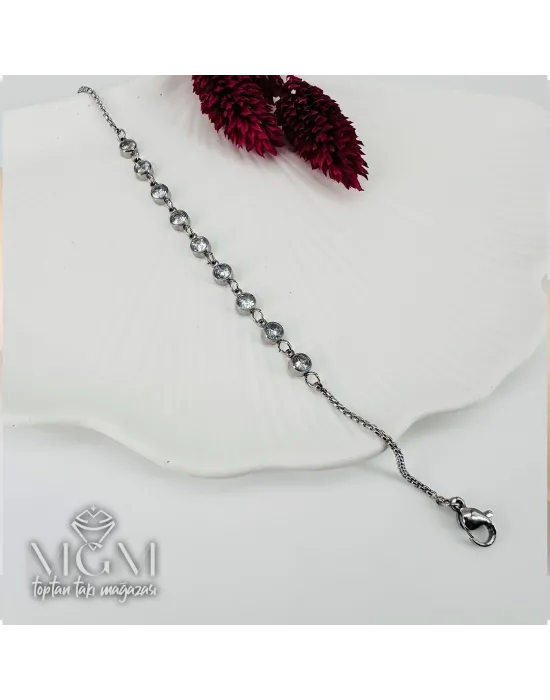 Rodyum Çelik Bileklikler 16+5 Cm Uzatma Payı - Kbl0139